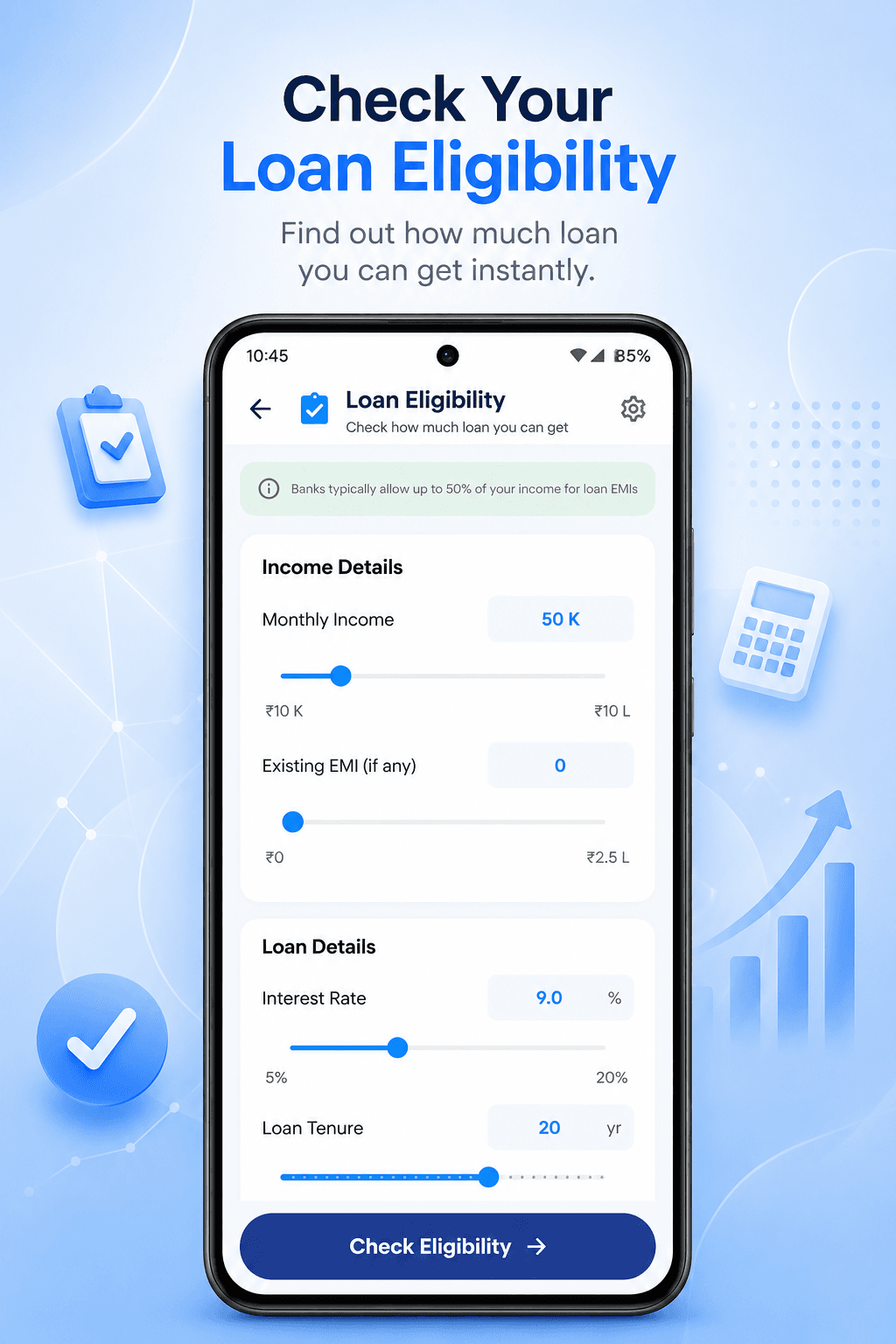 Loan Eligibility Calculator Screen